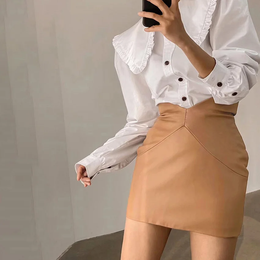 

Sexy Multi Women PU Bodycon Sexy Short Skirt High Waist Faux Leather MIni Skirt Female 2020 Autumn Winter Fashion Ladies Bottoms
