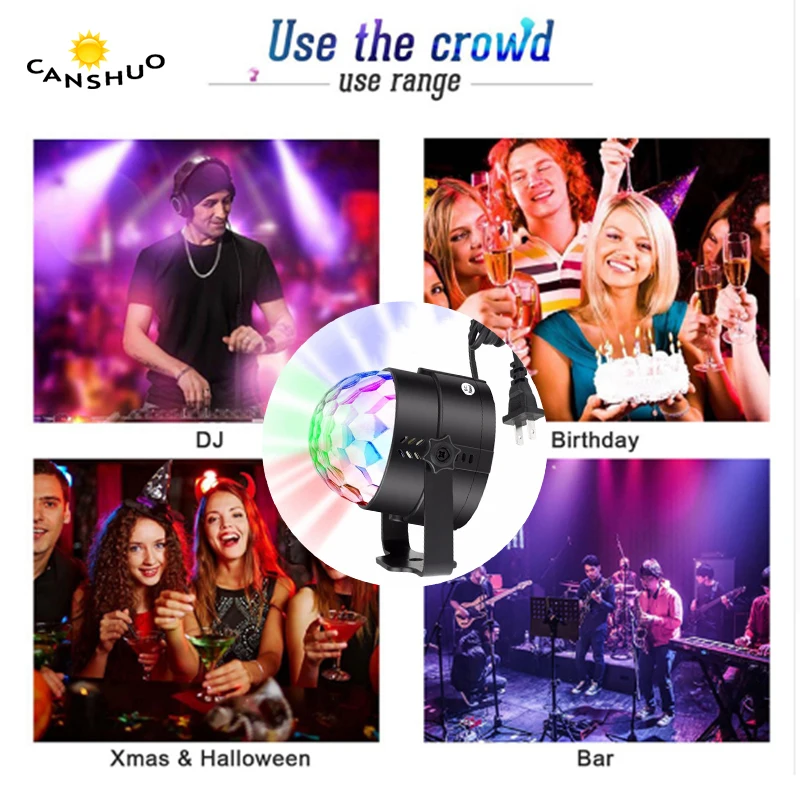 

NEW Mini Voice Control Stage lamps Crystal Magic Ball Sound Control Laser Stage Effect Light AC185-240V Party Disco Club DJ