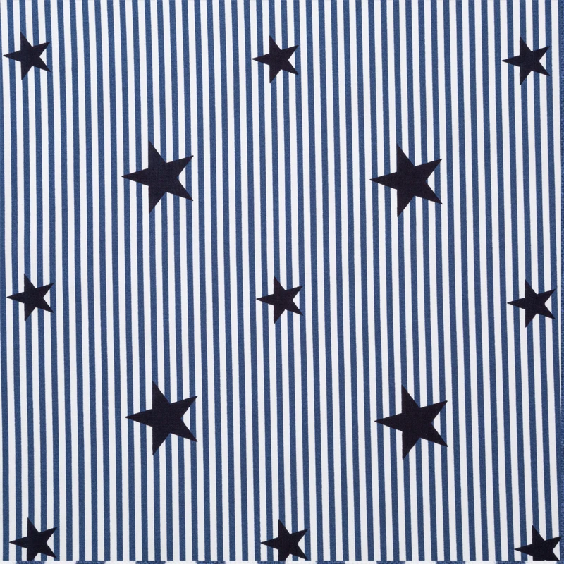 Саржевая ткань для детей 100% хлопок поплин черные полоски со звездами набивной
