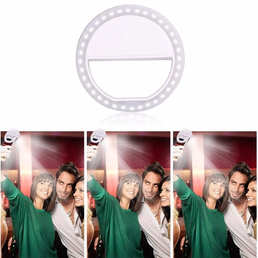 

Mobile Phone Light Clip Selfie LED Auto Flash For Cell Phone Smartphone Round Portable Selfie Flashlight Makeup Mirror
