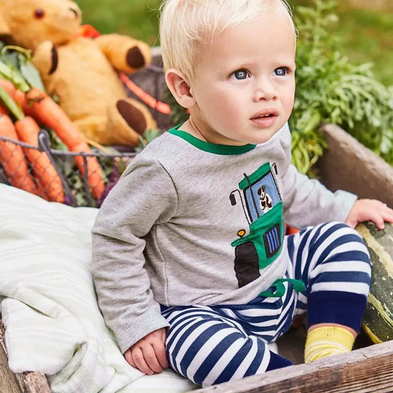 

2020 Kids Boy Girls Clothing Warm Pajamas Set Cotton Children costumes Sleepwear 2 Pcs Dinosaur Tops Pants Toddler Cartoon