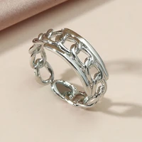 simple fashion chain ring for women opening creative personality retro style gold color silver color party gifts