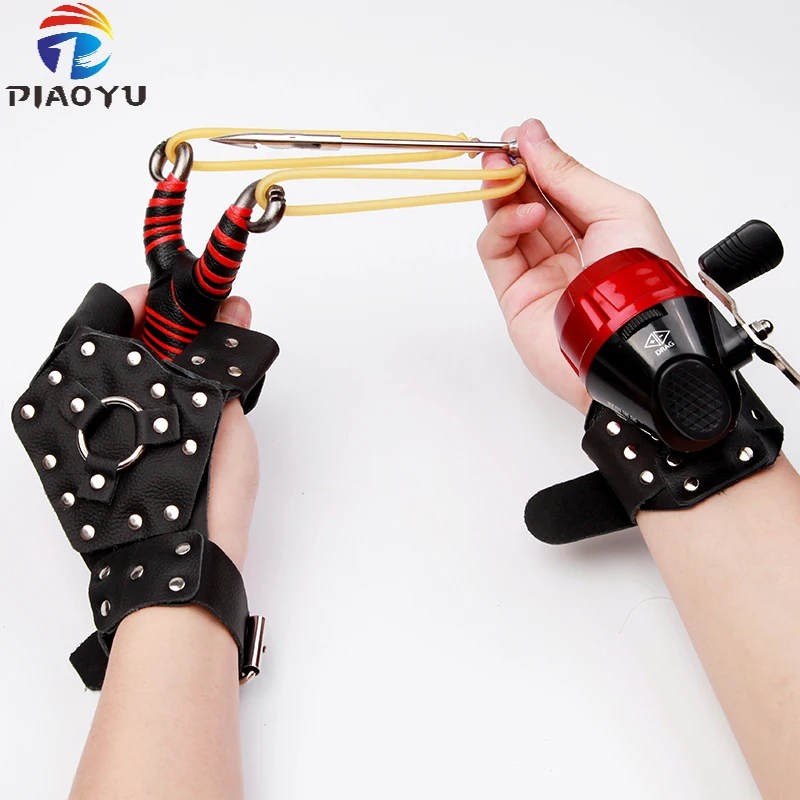 Fishing Slingshot Hunting Set Catapult Suit Outdoor Shooting Fishing Reel+Dart+Handguard+Rubber Tube fishing wheel