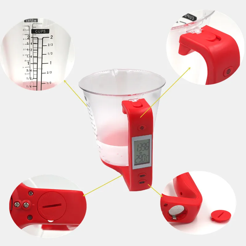 Цифровая мерная чашка со шкалой 1 кг с ЖК-дисплеем температура кухни объем еды вес