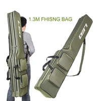 fishing rod bags 1 3m double layer large capacity collapsible carp fishing rod bags multi pocket sea fishing tackle foldable