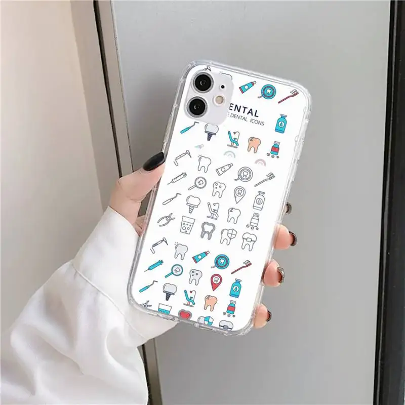 

NEW ARRIVAL Dental Definitions tooth Phone Case Transparent soft For iphone 5 5s 5c se 6 6s 7 8 11 12 plus mini x xs xr pro max
