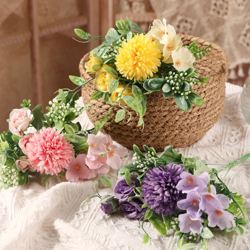 

Fresh Nordic Simulation Bouquet Artificial Flowers Interior Living Room Table Decoration Holding Wedding Bridemaid Flowers