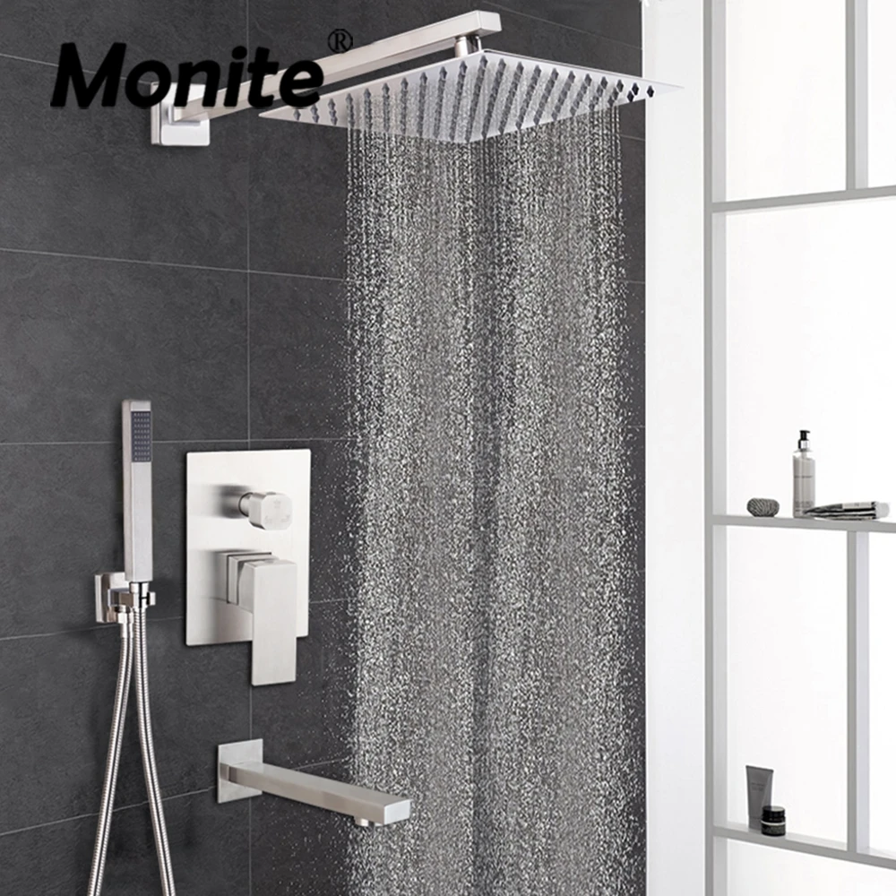 Rainfall Bathroom Shower Set Wall Mounted Solid Brass Ultrl-