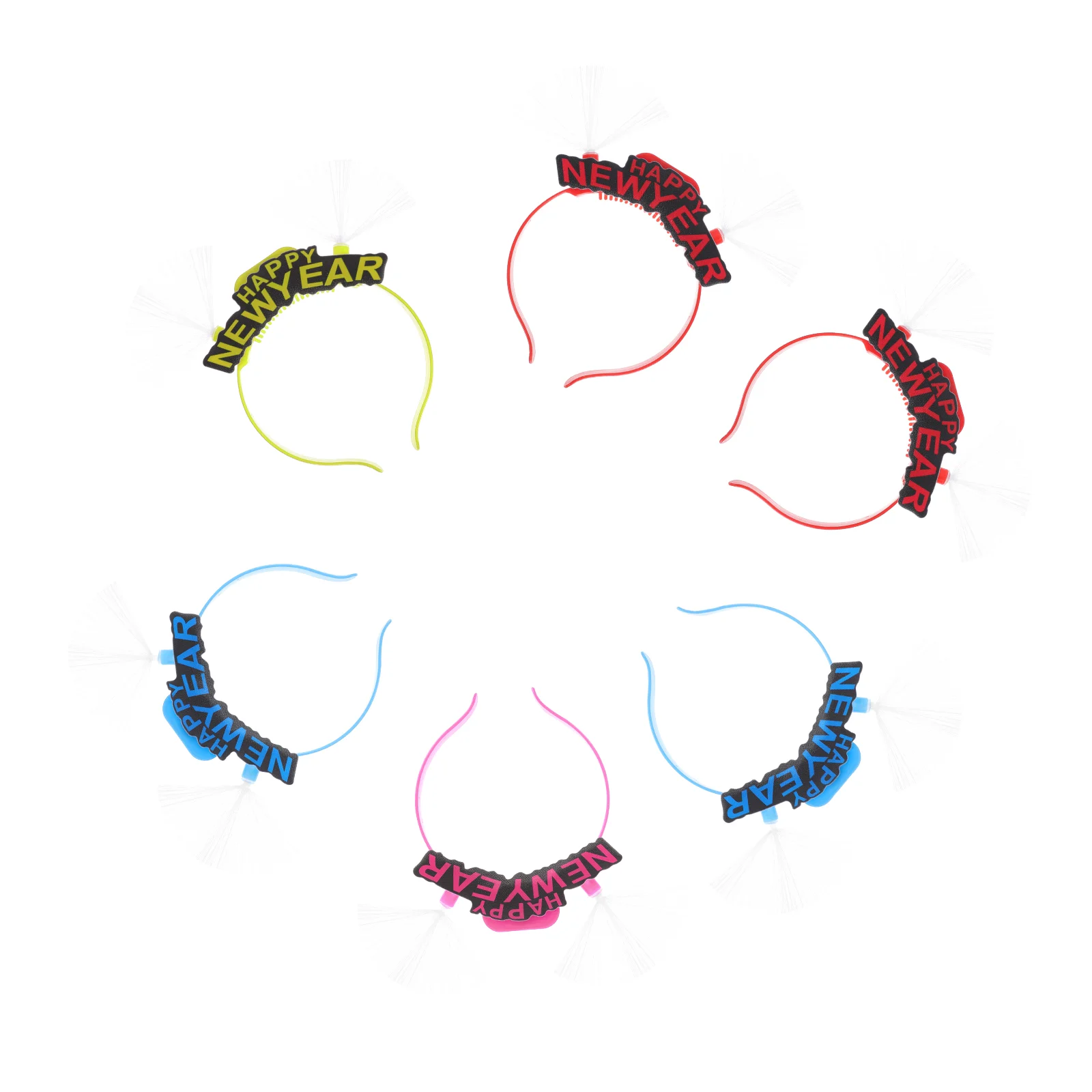

6pcs Creative New Year Themed Hairbands Festival Party Luminous Headdress Props