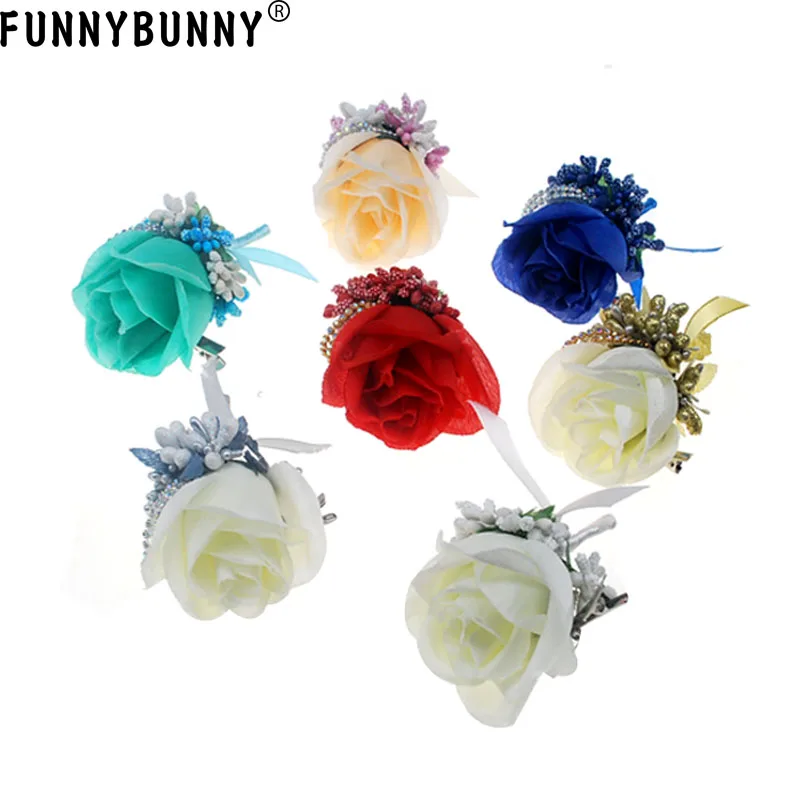 FUNNYBUNNY жених бутоньерка Buttonholes Groomsman шелковая искусственная Роза Свадебные цветы