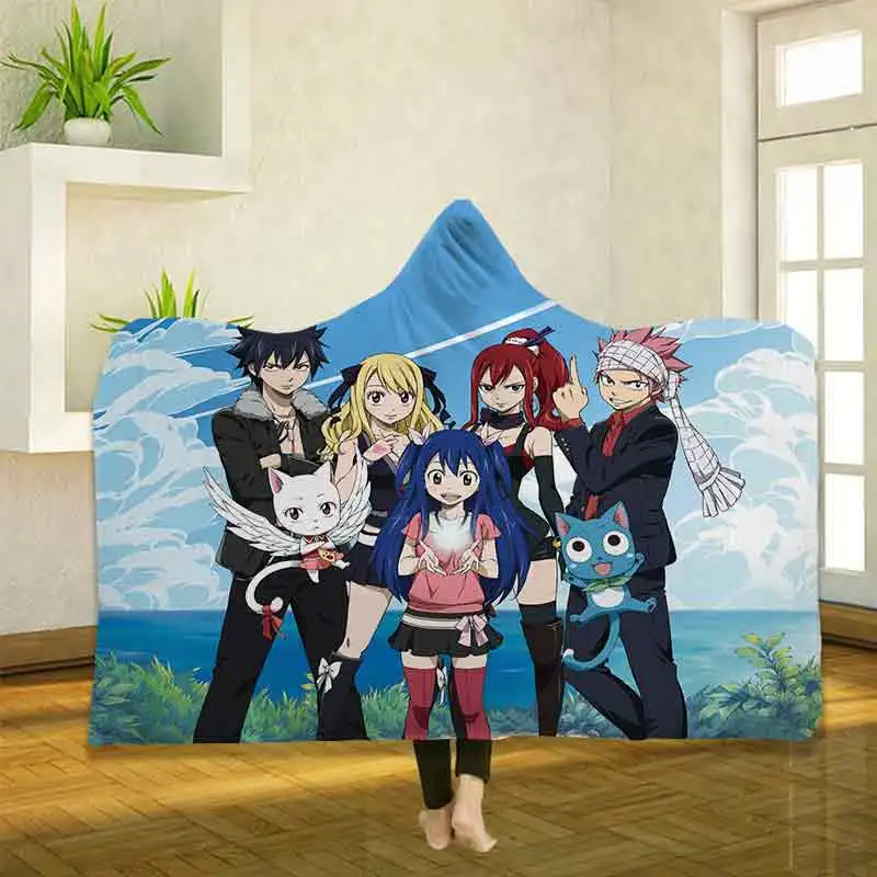 

Аниме «Fairy Tail», «3D печати пледы с капюшоном Одеяло носки теплые флисовые постельные принадлежности одеяла мягкие взрослых путешествия 13