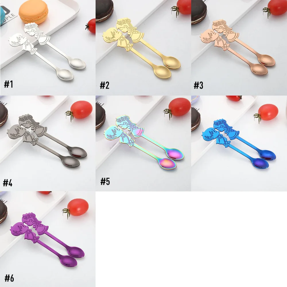 2 шт./компл. Нержавеющая сталь пара десертная кофейная ложка для мороженого