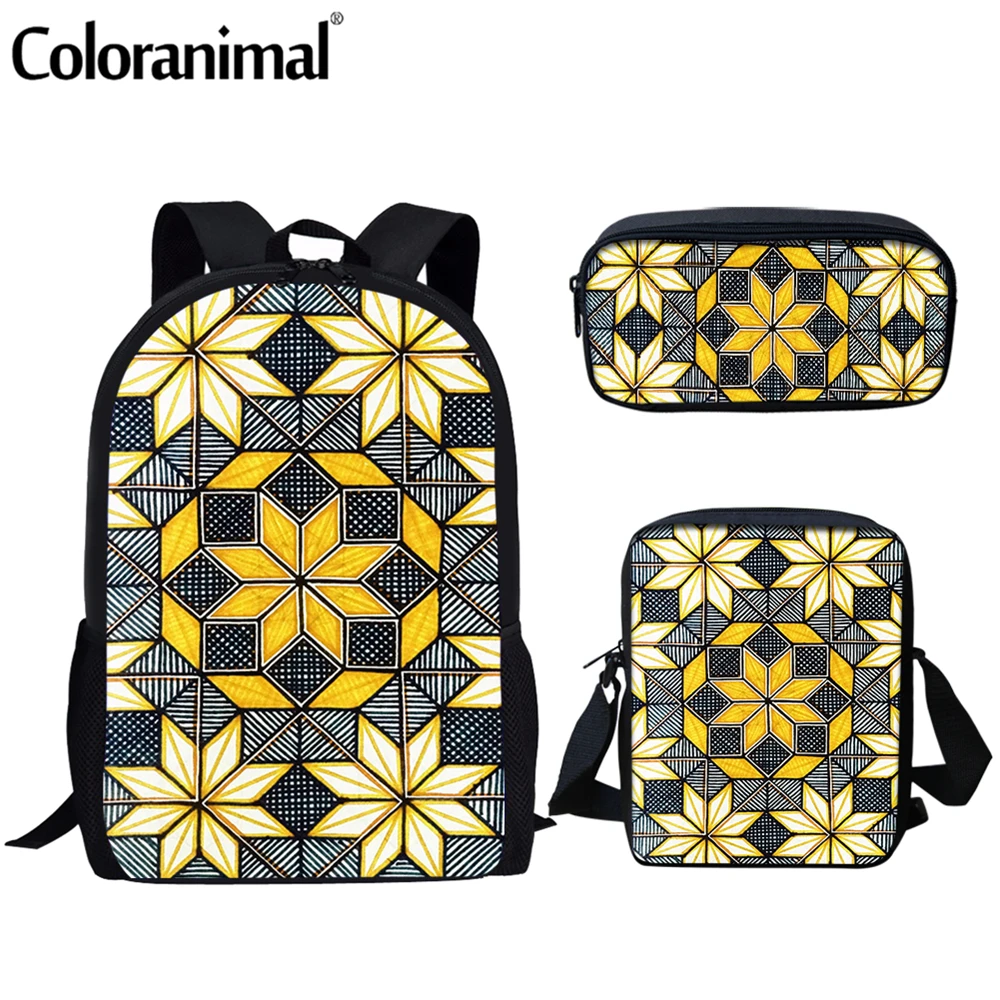 

Школьный рюкзак для мужчин и женщин, Модный ранец с геометрическим принтом и цветами, Повседневная сумка большой вместимости из мягкого мат...