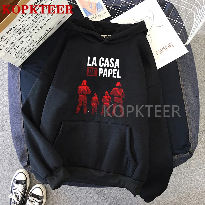

La Casa De Papel Team Kawaii Hoodies Money Heist Oversize Winter Black Friday2020 Sweatshirt Hoody Female Top Clothes Streetwear