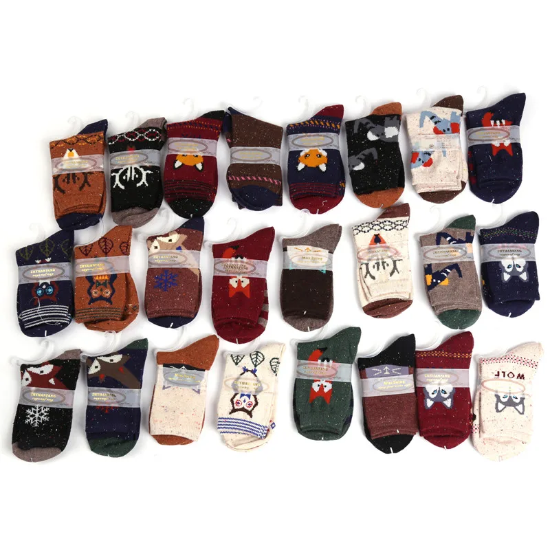 Новые осенне зимние толстые шерстяные хлопковые носки женские Харадзюку