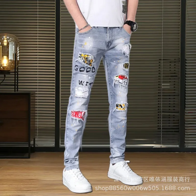 

2021 Spring and Fall Fashion Trend Men's Jeans, Retro Casual Comfortable Stretch Fashion Jeans NZKB11