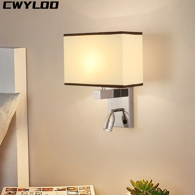 

Modern minimalist reading LED wall lamp Postmodern minimalist light luxury fabric wall lamp living room bedroom bedside wall lam