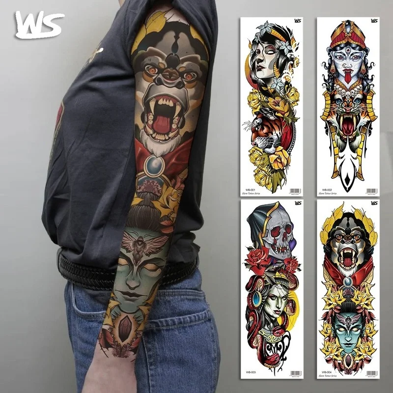 

Full Arm Tattoo Waterproof Personalized Tattoo Sticker Fake Tattoo for Temporary Tatoo art Beauty stickers