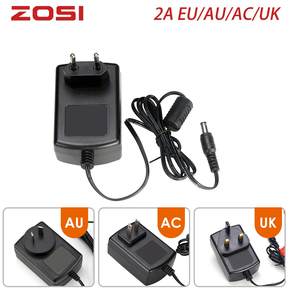 ZOSI DC 12 В 2A адаптер питания 12 В Безопасности профессиональный конвертер ЕС AU Великобритания США адаптер переменного тока для CCTV камеры системы видеонаблюдения