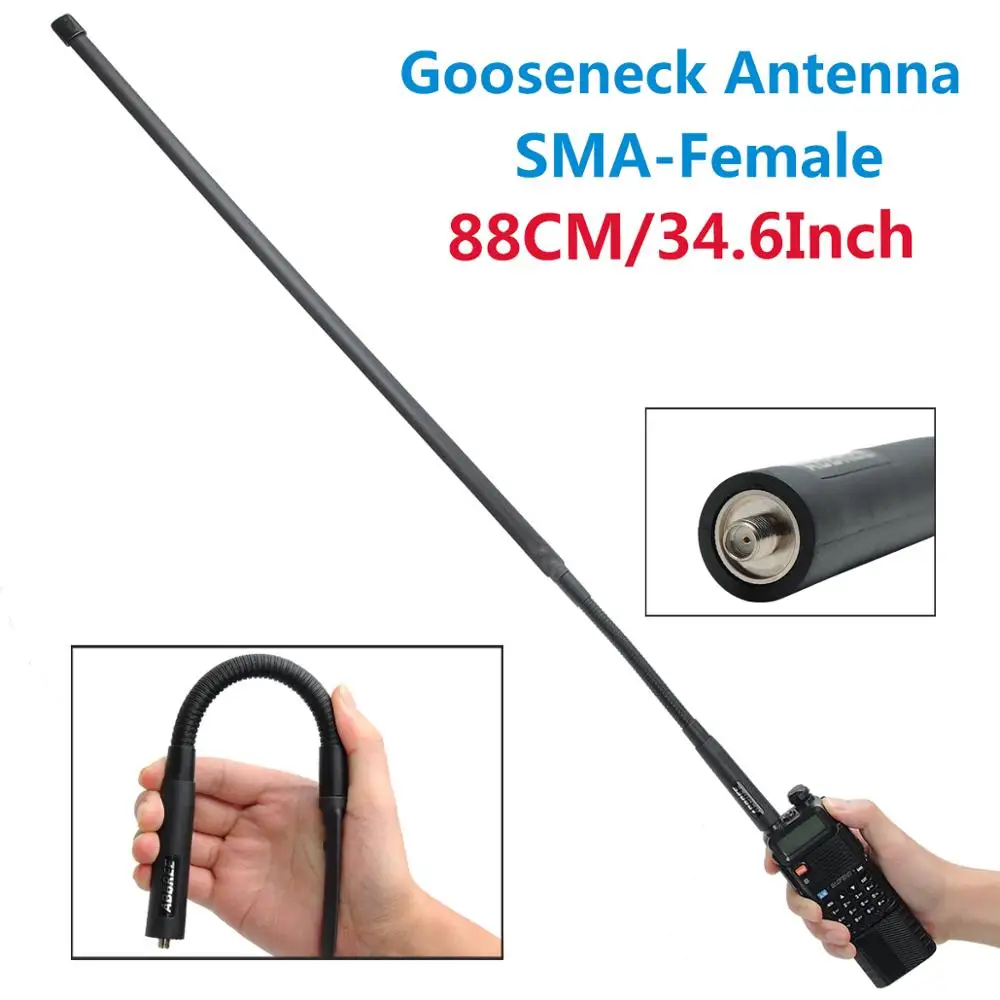 ABBREE Gooseneck тактическая антенна SMA Female 144/430Mhz Складная для рации Baofeng UV 5R 82 BF