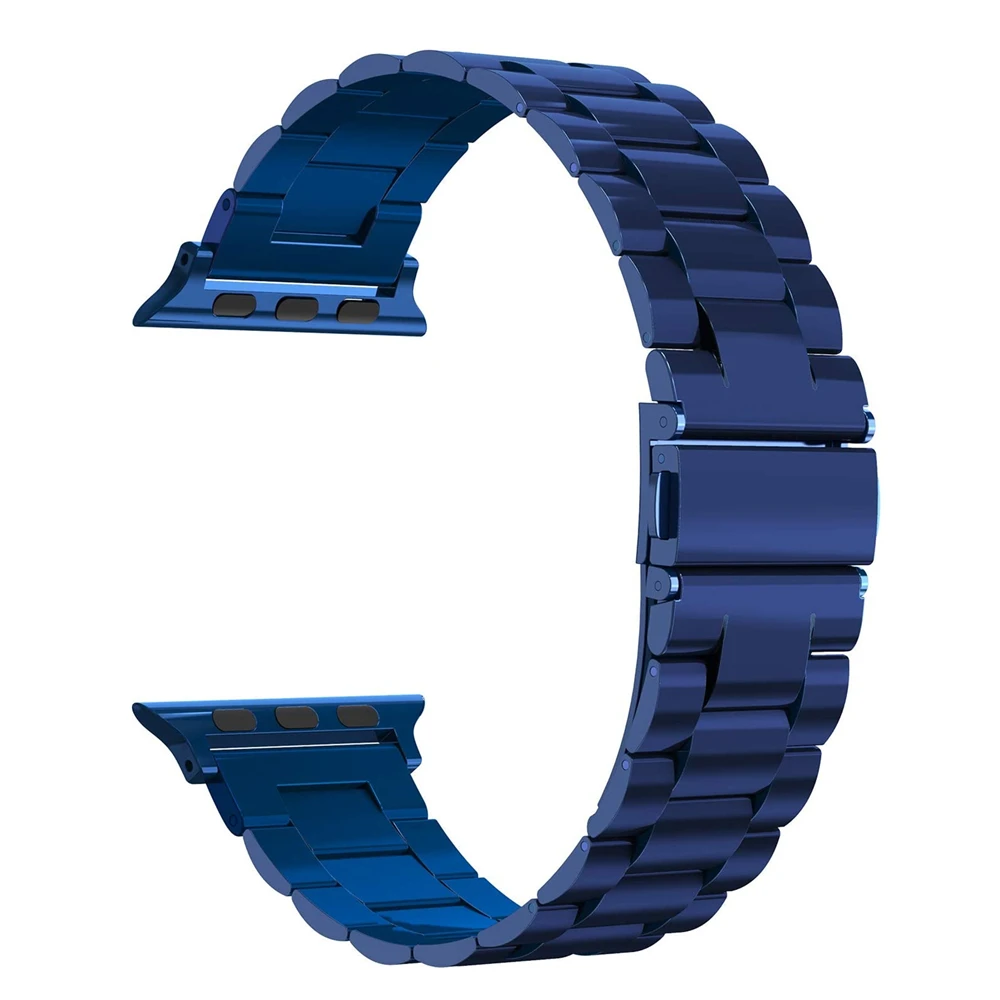 

for Apple Watch Band 44mm 40mm 42mm 38mm Solid Stainless Steel Wristband Bracelet for Applewatch iWatch SE 6 5 4 3 2 1 Strap Red