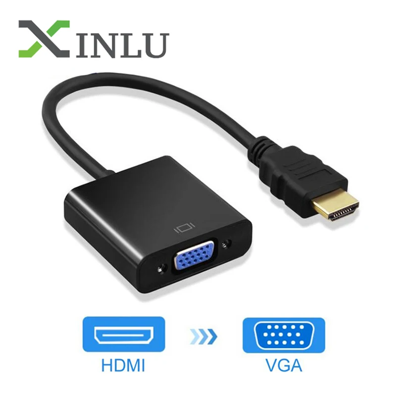 Адаптер HDMI в VGA конвертер формата типа папа мама 1080P для PS4/ПК/ТВ приставки|Кабели