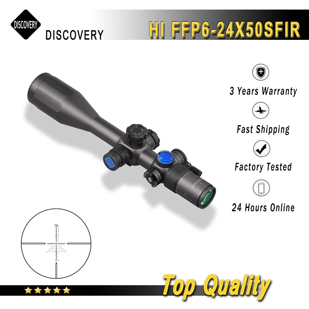 

Discovery Rifle Scope FFP HI 6-24X50SFIR First Focal Plane Illuminated Hunting Riflescopes Side Parallax Shooting Optical Sights