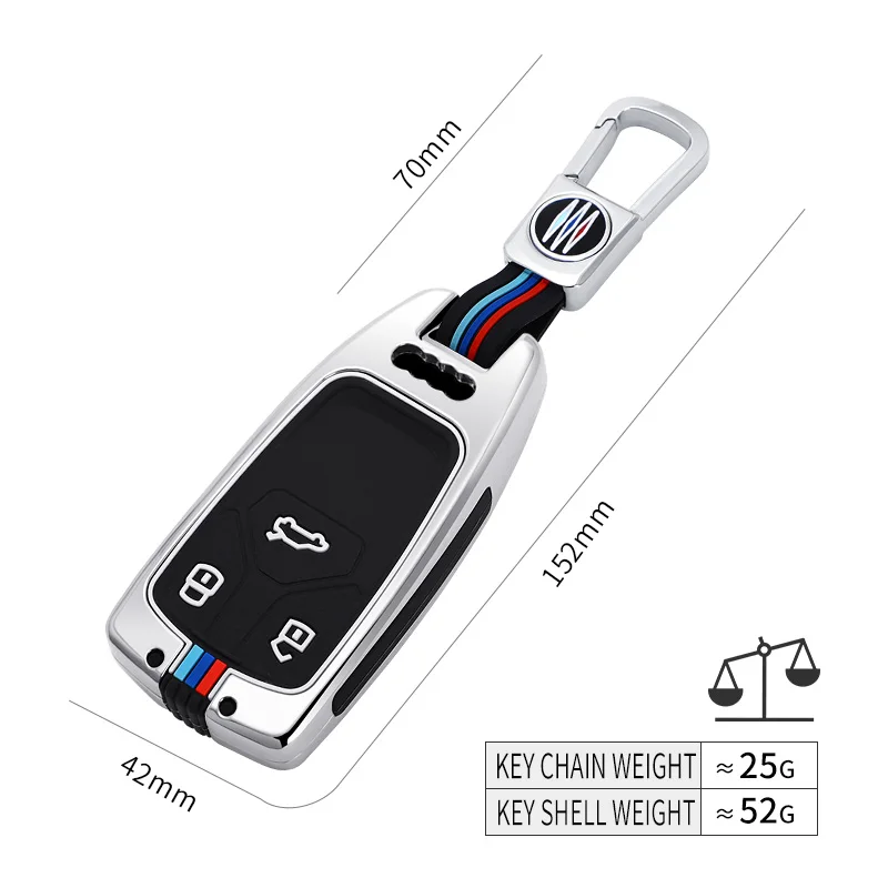 

For Audi A4 B9 A5 A6 S4 S5 S7 8W Q7 4M Q5 TT TTS RS Coupe Key Accessories Zinc Alloy Color bar Car Remote Key Cover Case Shell