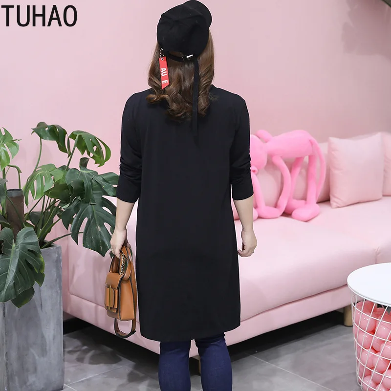 TUHAO1 2020 плюс размер 4XL 3XL Женская толстовка с принтом длинная рубашка длинным
