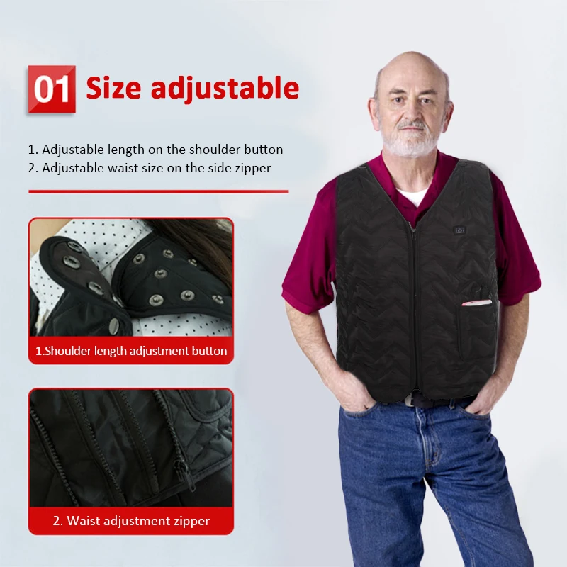 Электрический USB жилет с подогревом моющийся зимний теплый нагревательный