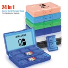 Чехол для игровых карт 24 в 1 для Nintendo Switch Oled, портативный контейнер для хранения NS Lite, прозрачный защитный чехол с логотипом, Жесткий Чехол, аксессуары