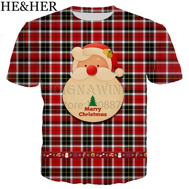 6 New arrive popular merry christmas t shirt men women 3D print fashion cool hip hop tshirt streetwear casual summer tops - Цвет: 6