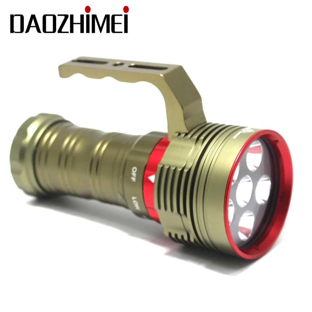 Фонарик для дайвинга водонепроницаемый яркий светодиодный 8000 лм погружной 100 м