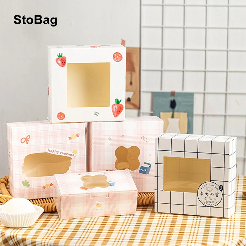 

Коробка StoBag для печенья, 5 шт./лот, с прозрачным окошком