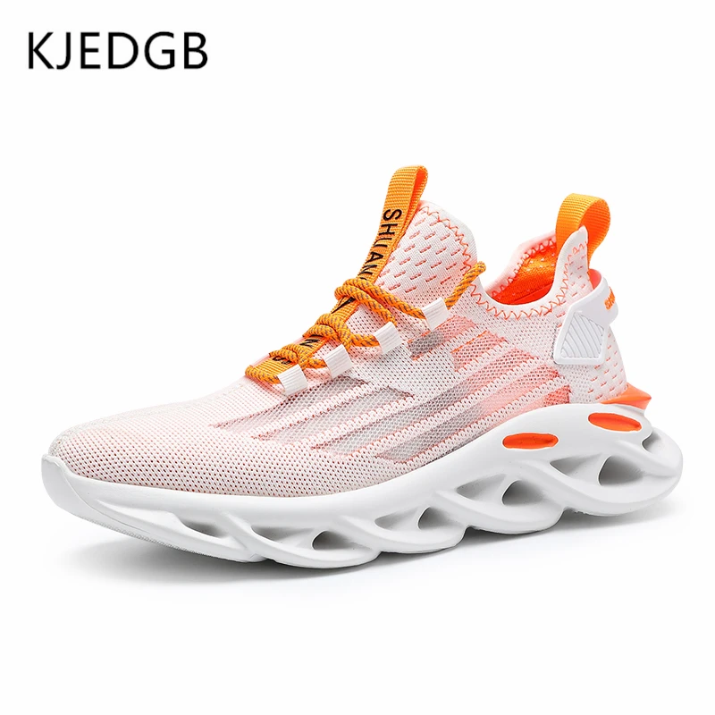 KJEDGB Новая модная мужская повседневная обувь сетка дышащая светоотражающие