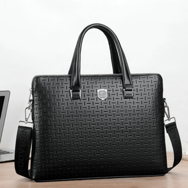 

Business computer bag Men's Briefcase Commuter Large Capacity Laptop Bag Multifunctional Shoulder Bag Pu Leather JT450006