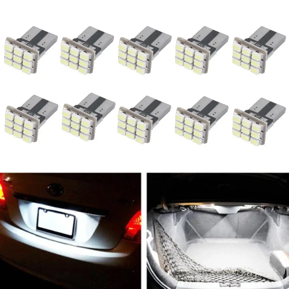 

10 х Автомобильная беласветодиодный Светодиодная лампа T10 9SMD с боковым клином