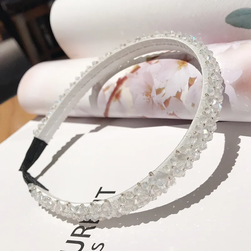 Модная Корейская кристальная Мягкая повязка на голову для женщин стразы ободок