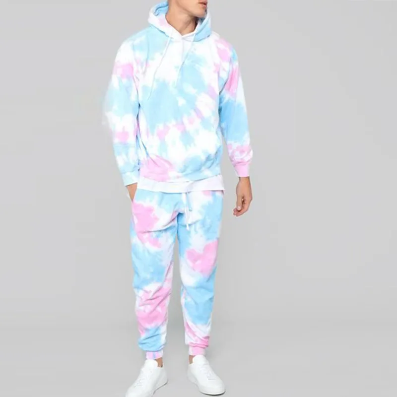 

European Explosions Autumn New Men's Printed Long-sleeved Sweater Trousers Casual Fashion Set Two-piece Suit Pant Closure Type