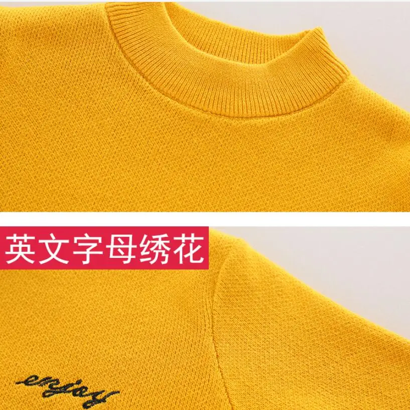 Зимние Утепленные теплые свитера с флисовой подкладкой для маленьких мальчиков