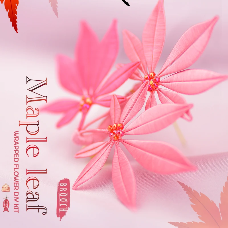 Брошь в виде кленового листа набор венков для рукоделия ювелирное изделие ручной