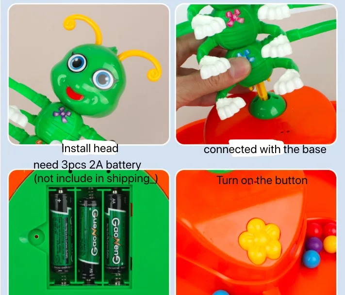 Гигантская Вибрирующая подвижная качель Электронная зеленая улыбка гусеница