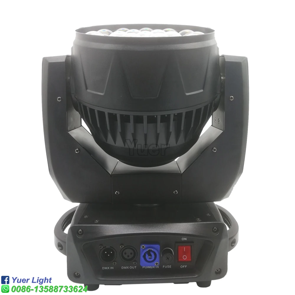 Движущаяся головка 19X15W Zoom Wash Led RGBW 4 в 1 движущийся головной свет 19 глаз с лучом