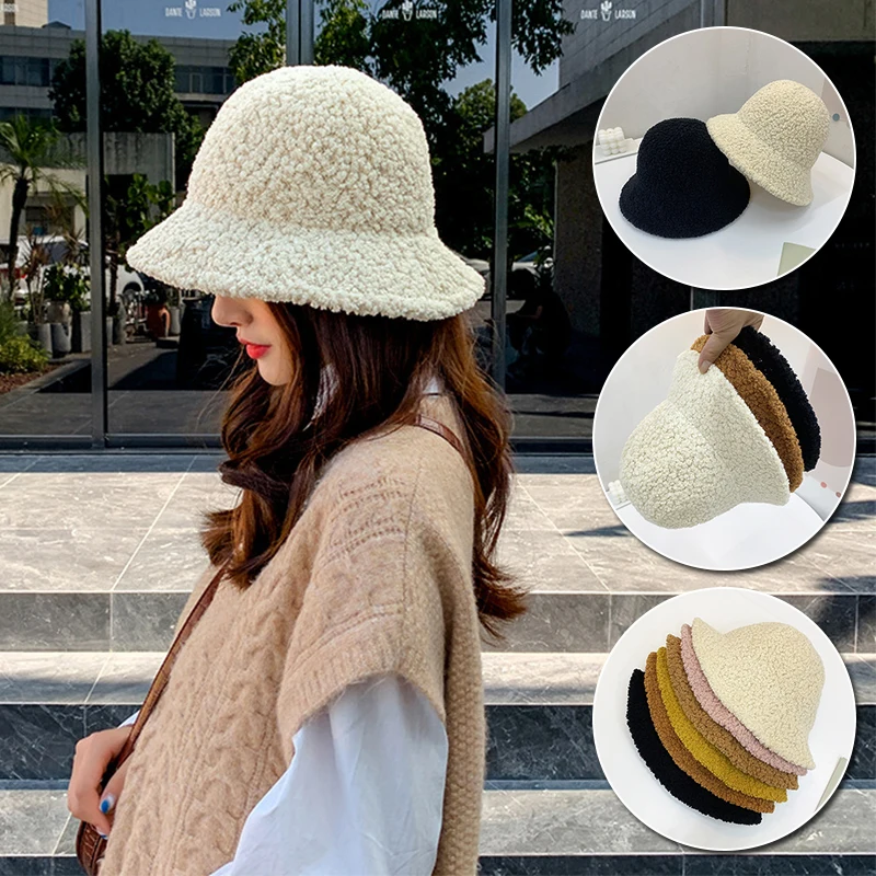 Шляпа рыбака из овечьей шерсти Женская осенне-зимняя мягкая теплая шапка-купол