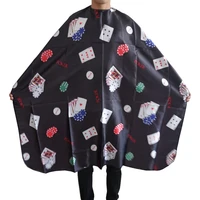 professional poker pattern hairdressing cape gown barber hair cape waterproof cloth for hair cutting cape hair perming wrap