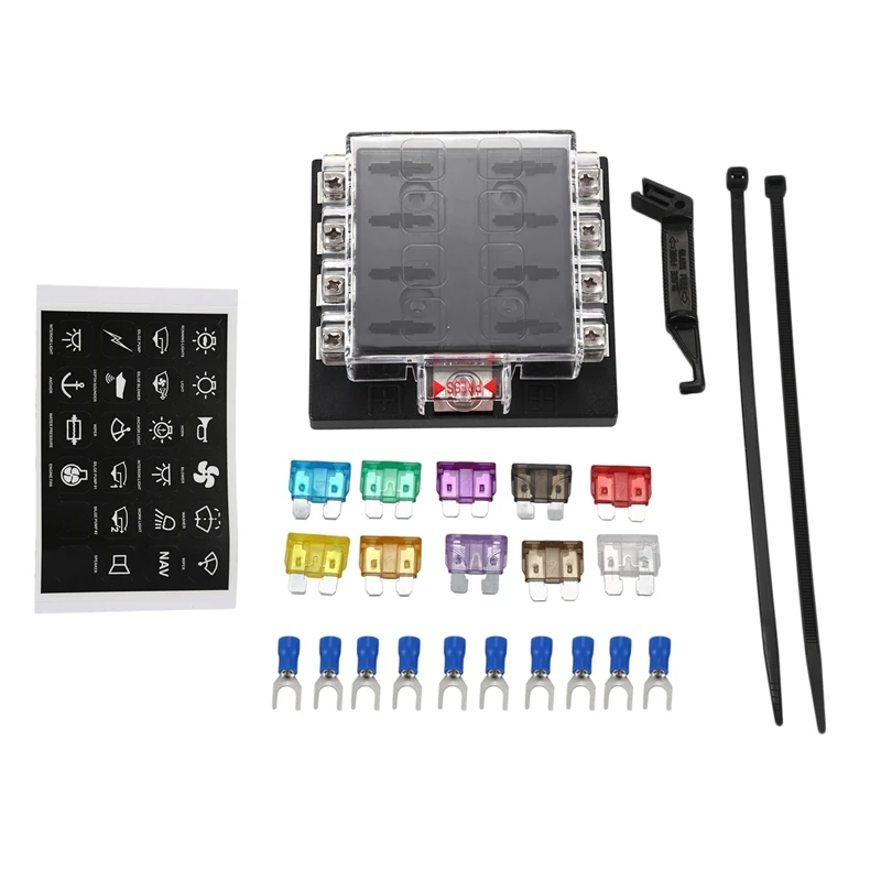 HTHL Универсальный 8 Way цепи Автомобильная лезвие предохранителей блок