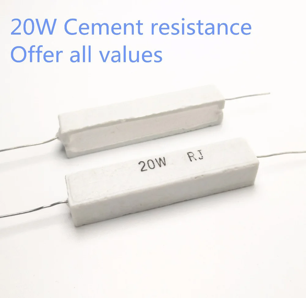 

1pcs 20W 20 22 24 27 30 33 36 39 47 ohm 20R 22R 24R 27R 30R 33R 36R 39R 47R Ceramic Cement Power Resistance Resistor 20W 5%