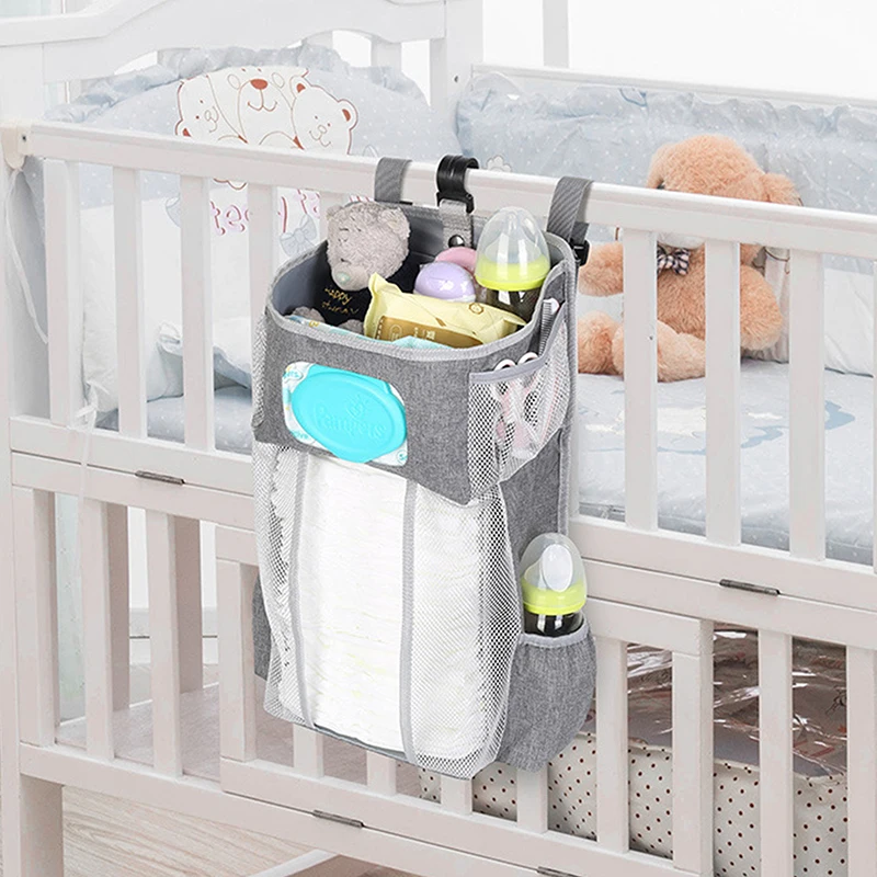 

HOT Hanging Multifunctional Organizer Hanging Bags For Crib Diaper Storage Bags Baby Care Organizer Infant Bedding Nursing Bags