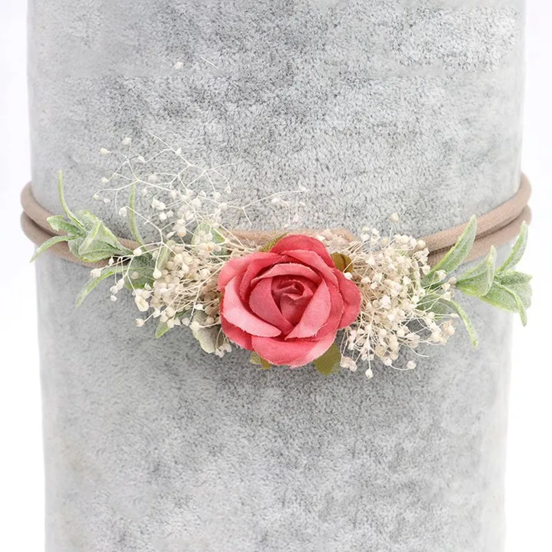 Одежда для маленьких девочек повязка на голову нейлоновые Цветы Аксессуары