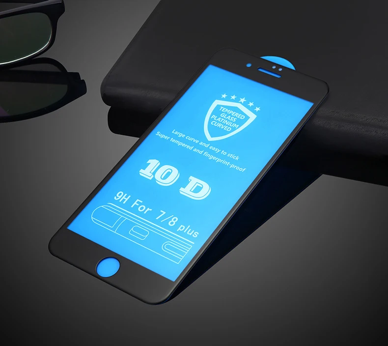200 шт. 10D полное клеевое защитное закаленное стекло для iPhone 11 Pro Max 8 7 6 6s Plus X XS XR